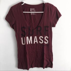 Hurley Surf UMass V Neck T shirt, size small